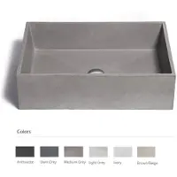 Urbi et Orbi Opzet wastafel immissio beton 60x40x17 cm licht grijs