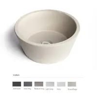 Urbi et Orbi Opzet wastafel circum beton 38x18 cm licht grijs