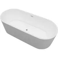 Boss & Wessing Vrijstaand ligbad bws ovaal solid surface 170x70x85 cm mat wit
