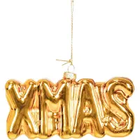 House Vitamin Ornament xmas hanger xmas -gold glass 4,5x3,5x7,5cm