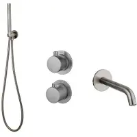 Sanilux Badset inbouw hops met box thermostaat muurbevestiging gunmetal