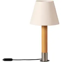 Santa & Cole Básica M1 Tafellamp White Linen | Nickel | Without Stabilizing disc