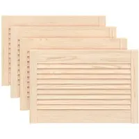 vidaXL Kastdeuren met lamellen 4 st 39,5x59,4 cm massief grenenhout