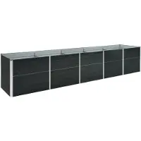 vidaXL Plantenbak verhoogd 400x80x77 cm gegalvaniseerd staal antraciet