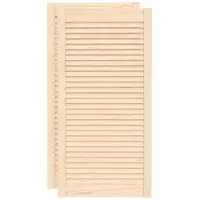 vidaXL Kastdeuren met lamellen 2 st 99,3x49,4 cm massief grenenhout