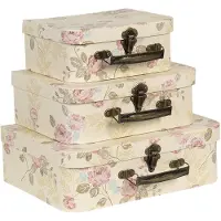 Clayre & Eef Multi Decoratie koffer (3) 30*21*9/25*18*9/20*16*8 cm 64752