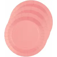 SANTEX feest bordjes rond roze - karton - 20x stuks - 22 cm - Feestbordjes