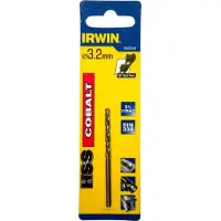 Irwin Metaalboor - - HSS KOBALT 3.2x65 mm - Hoogwaardige staal - Kruispunt 135 - Norm DIN 338