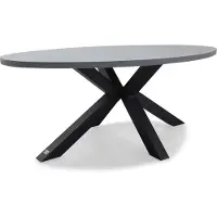 BUITEN living Stockholm dining tuintafel 4 personen | polystone + staal | betonlook | 200cm - ovale tuintafel 4 personen, 6 personen