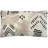 Malagoon Funny Block Dye Gebreid Sierkussen 35 x 60 cm - Off White