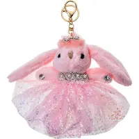 Clayre & Eef Sleutelhanger Konijn Roze Synthetisch