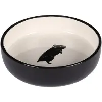 Flamingo Nala - Eet- En Drinkpot Knaagdier - Eetpot Cavia Nala Keramisch Zwart- Wit Rond 200ml 12x3,5cm - 1st - 133738 - 1st