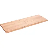 vidaXL Wandschap 140x50x(2-4)cm behandeld massief eikenhout lichtbruin