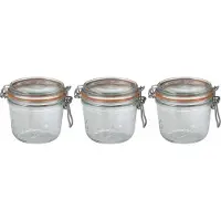 Le Parfait Voorraad/weckpot - 12x stuks - glas - transparant - 10,5 x 10 cm - 500 ml