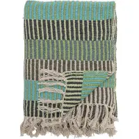 Bloomingville Creative Collection - Isnel Plaid - Gerecycled katoen - 130x160 cm - blauw