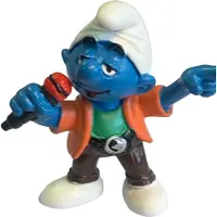 Schleich speelfiguur - smurf met microfoon / Zanger - De Smurfen - 20451 - 6 cm