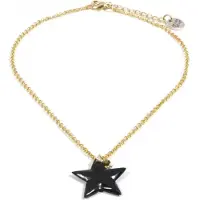 Heaven Eleven - dames ketting goudkleurig plating met Zwart ster van hertegewei met de handgemaakt - 40cm