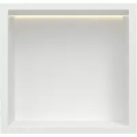 Guido Gusto Mat wit RVS Inbouwnis 30x30x10cm met LED verlichting