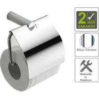 Boss & Wessing Ida toiletrolhouder met klep chroom