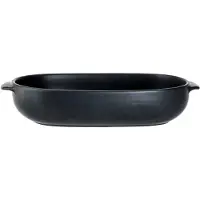 Cosy & Trendy 1x Zwarte ovenschalen/braadsledes van aardewerk 24 x 15 cm - Ovenschalen