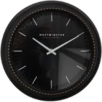 Clayre & Eef wandklok, diameter 28 cm, hoogte 5 cm, zwart, kunststof