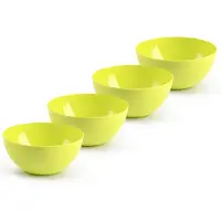 Forte Plastics Plasticforte kommetjes/schaaltjes - 4x - dessert/ontbijt - kunststof - D17 x H8 cm - groen - Kommetjes