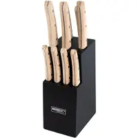 Ostry-Sklep Kitchen Bokträ messenblok - 9-delig - beukenhout - rubberhout - zwart