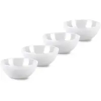 Forte Plastics Plasticforte kommetjes/schaaltjes - 4x - dessert/ontbijt - kunststof - D17 x H7 cm - transparant - Kommetjes