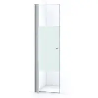 Maxaro Zircon Comfort Douchedeur | 60 cm Chroom Helder met matte strook Pendeldeur