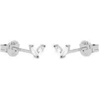 Karma Oorknoppen Tiny Double Leaves Crystal