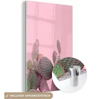 MuchoWow Glasschilderij 120x180 cm - Schilderij acrylglas - Cactus - Planten - Zomer - Foto op glas - Schilderijen