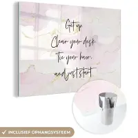 MuchoWow Glasschilderij 180x120 cm - Schilderij acrylglas - Motivatie - Studeren - Student - Quote - Foto op glas - Schilderijen