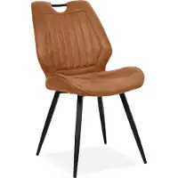 Bommel Wonen Eetkamerstoel Mattis - stof Otis Cognac - handgreep - poot zwart