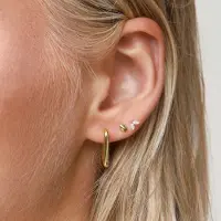 Karma Oorknoppen Tiny Double Leaves Champagne