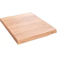vidaXL Wastafelblad 40x50x(2-4) cm behandeld massief hout lichtbruin