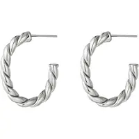 Yehwang oorbellen - Hoops Rope - Zilverkleurig