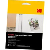 Kodak Magnetic Photo Paper - Pack de 5 feuilles de papier photo - Format 10 x 15 cm - Compatible avec imprimantes jet d'encre