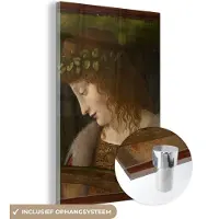 MuchoWow Glasschilderij 80x120 cm - Schilderij acrylglas - Narcissus - Leonardo da Vinci - Foto op glas - Schilderijen