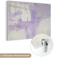 MuchoWow Glasschilderij 90x60 cm - Schilderij acrylglas - Abstract - Verf - Design - Foto op glas - Schilderijen