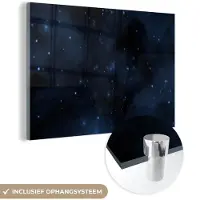 MuchoWow Glasschilderij 90x60 cm - Schilderij acrylglas - Nacht - Heelal - Sterrenhemel - Foto op glas - Schilderijen