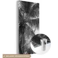 MuchoWow Glasschilderij 20x40 cm - Schilderij acrylglas - Palmbladeren - Vintage - Natuur - Foto op glas - Schilderijen