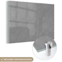 MuchoWow Glasschilderij 180x120 cm - Schilderij acrylglas - Leer print - Grijs - Dierenprint - Foto op glas - Schilderijen