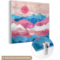 MuchoWow Glasschilderij 20x20 cm - Schilderij acrylglas - Transgender - Marmer - Pride - Foto op glas - Schilderijen