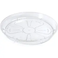 Merkloos Opvangschaal/onderschaal bloempot/plantenpot - transparant - rond - Dia 32 cm - Plantenpotten