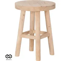Infinity Goods Kruk Hout - Teakhout - Bijzettafel - Voetenbankje - Plantentafel - Opstapje - Tot 150 kg - Bruin