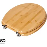 Infinity Goods Bamboe WC Bril Emmy - Toiletbril Met Deksel - RVS Scharnieren - Inclusief Bevestigingsmateriaal