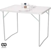 Infinity Goods Campingtafel - Inklapbaar - Tuintafel - 80x60x70 cm - Buiten/Binnen - Draaghandvat - Compact - Aluminium - Wit