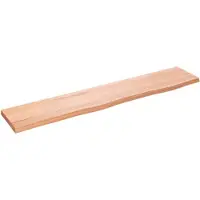vidaXL Wandschap 100x20x2 cm behandeld massief eikenhout lichtbruin