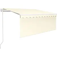 vidaXL Luifel automatisch rolgordijn LED windsensor 3,5x2,5 m crème