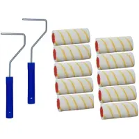 Benson 10x verfroller / vachtrollers incl 2 beugels voor diverse verfsoorten 10 cm - Verfrollers